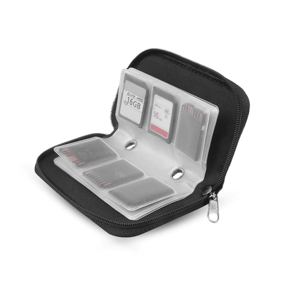 22 Slots Canvas Memory Card Storage Case (Black)
