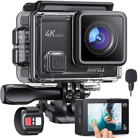 Surfola Sport Action Kamera 4K WiFi 60FPS 20MP wasserdichte Unterwasserkamera Cover