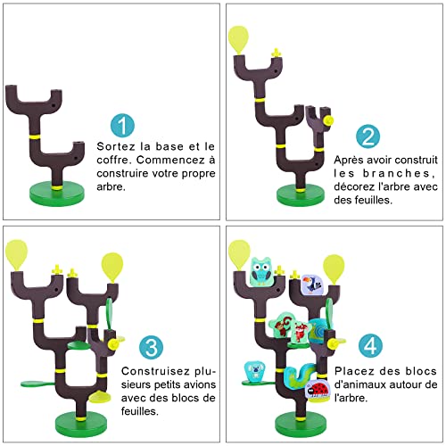 Image of Berry President Animal Wooden Stacking Toy for 3-6 Year Old Boy and Girl, Balance Blocks Tree Montessori Educational Toy Gift for Kids