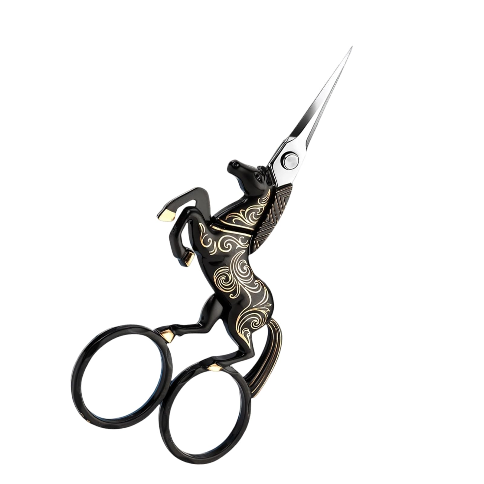 Osniyaw Black Antique Embroidery Scissors Rustproof Stainless Steel Scissors Small Sewing Shears Tailoring