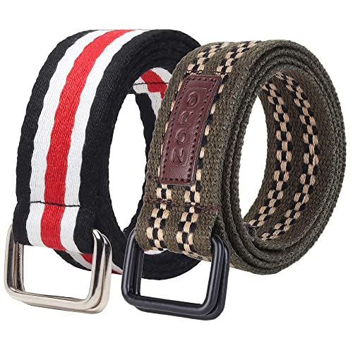 Image of ZORO Cotton Woven Fabric Belt for Men | M01-CB01 | Pack of 2