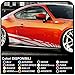 Grafic Adesivi per fiancate Auto 195cm Adesivi Laterali Sport Racing Decorazione Adesivo per Auto Tuning Corsa (Nero)
