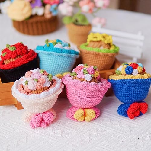 Image of DIY Crochet Stuffed Bride Doll Room Decoration for Wife Girls Boys Women Pink White