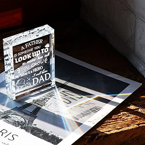 Birthday Gifts for Dad Best Dad Glass Plaques Father's Day Presents from Daughter and Son Christmas Gifts Keepsake for Daddy