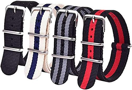 Ritche 2 x Born Nylon Band Watch Strap 1.5mm Thick High Quality Brushed with Heavy Duty Buckle