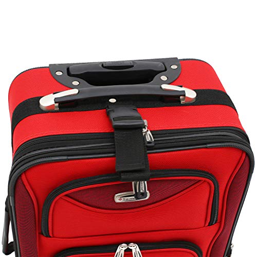 Travelers Club Skyview Ii Softside Luggage, Red, 3-Piece Set (20/24/28) #TOP6