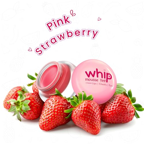 Image of Glam21 Whip Mousse Tint 3-in-1 | Lip, Cheek & Eye Tint | Vitamin E, Jojoba Oil & Shea Butter | Waterproof, Long-Lasting, Highly Pigmented | Lightweight Travel-Friendly Makeup | 4gm Each | Combo Pack Of 2 (Cherry Red&Pink Strawberry)