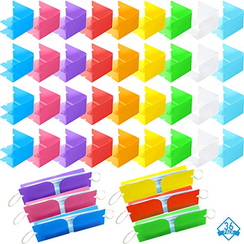 36 Pieces Face Covering Storage Clip Foldable Dust-proof Mouth Face Covering Organizer Face Covering Storage Box Portable Storage Container for Daily Life and Travel Supplies (Assorted Colors)