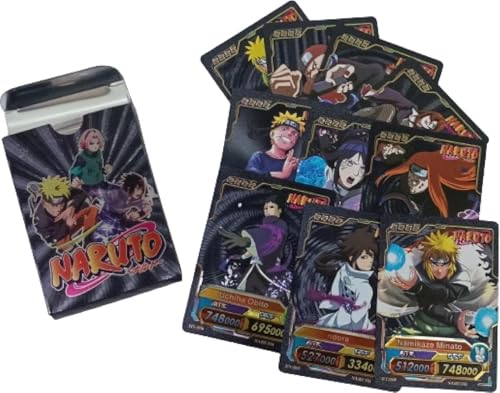 Image of Naruto Anime Cards - 55 PCS Black Edition | Premium Foil Collector Pack | Unofficial Trading Cards for Kids & Fans | Ninja Gift for Boys & Girls Ages 6+ - Naruto Black