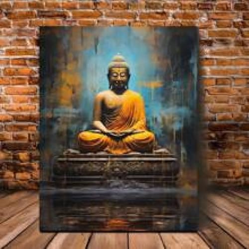 Peinture de Bouddha abstraite 40 x 60 cm pour retrouver la paix intérieure