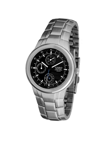 Casio Men's Edifice EF305D-1AV Silver Resin Quartz Watch with Black Dial