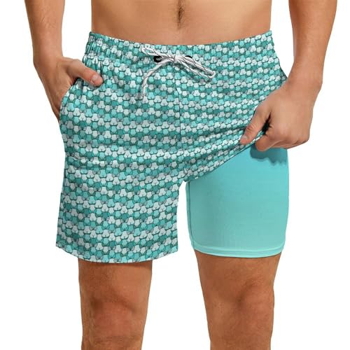 Mens Swim Trunks with Compression Liner 5