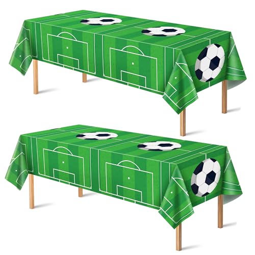 OHOME Soccer Party Decorations - 2 PCS Soccer Tablecloth | 2026 World Soccer Cup Merchandise Birthday Party Decorations - Soccer Party Favors Accessories Supplies for Indoor Outdoor Decor