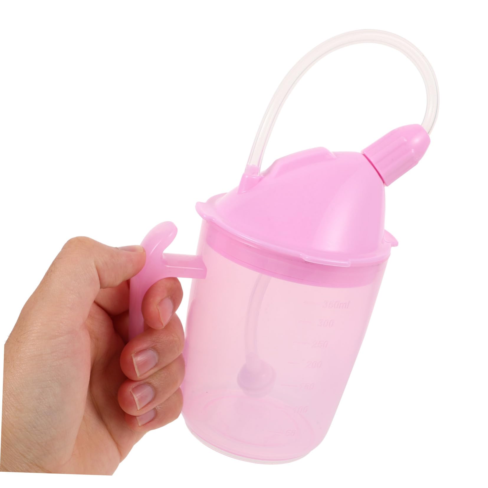 Vaso con Pajita Antidesbordamiento para Pacientes Discapacitados y Maternidad Taza Ergonómica con Asas Dobles Diseño Prueba de Fugas para Adultos Mayores y Personas con Destreza