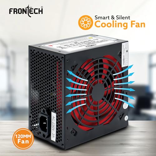 Image of Frontech 800W SMPS Power Supply for Desktop PC, 120mm Smart Silent Fan, Multi-Core CPU Support, 3-Year Warranty (PS-0006, Black)