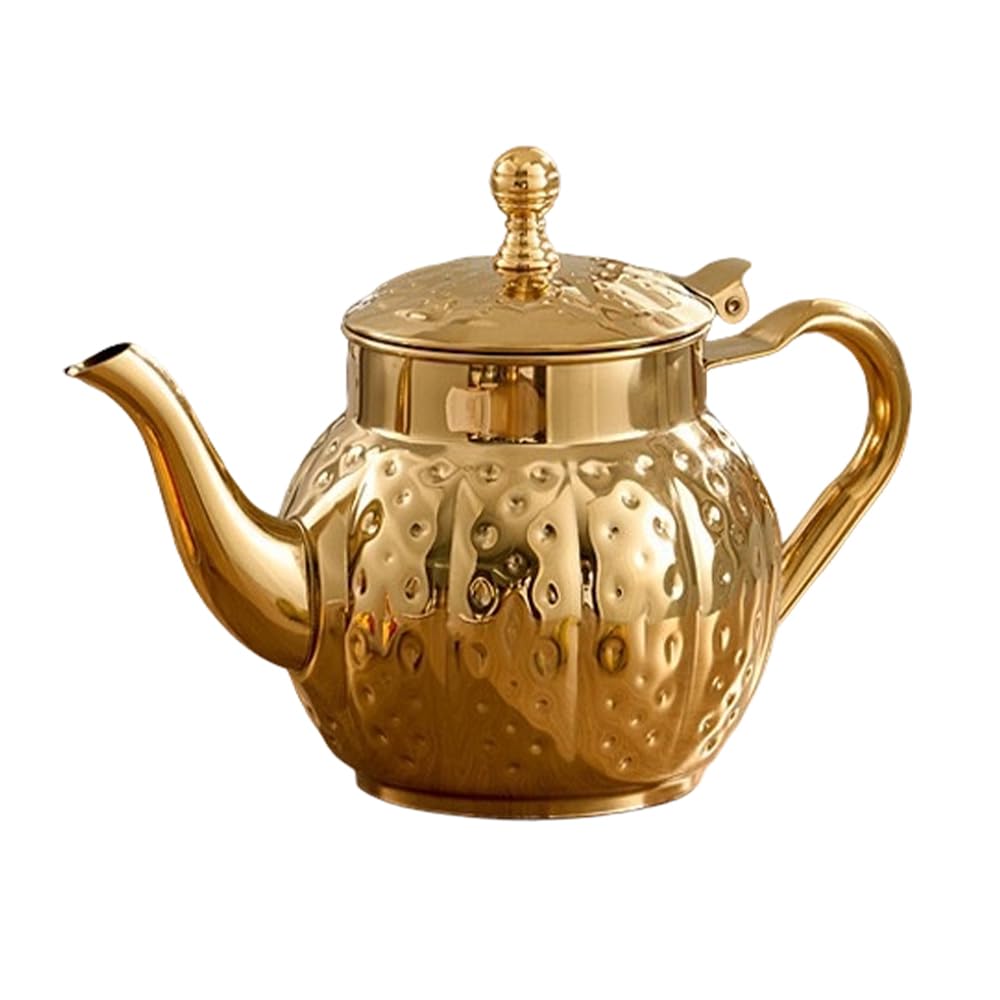 Whoasyst Electroplated 304 Stainless Steel Tea Kettle Teapot with Ergonomic Handle for Parties Old Rustless Teapot