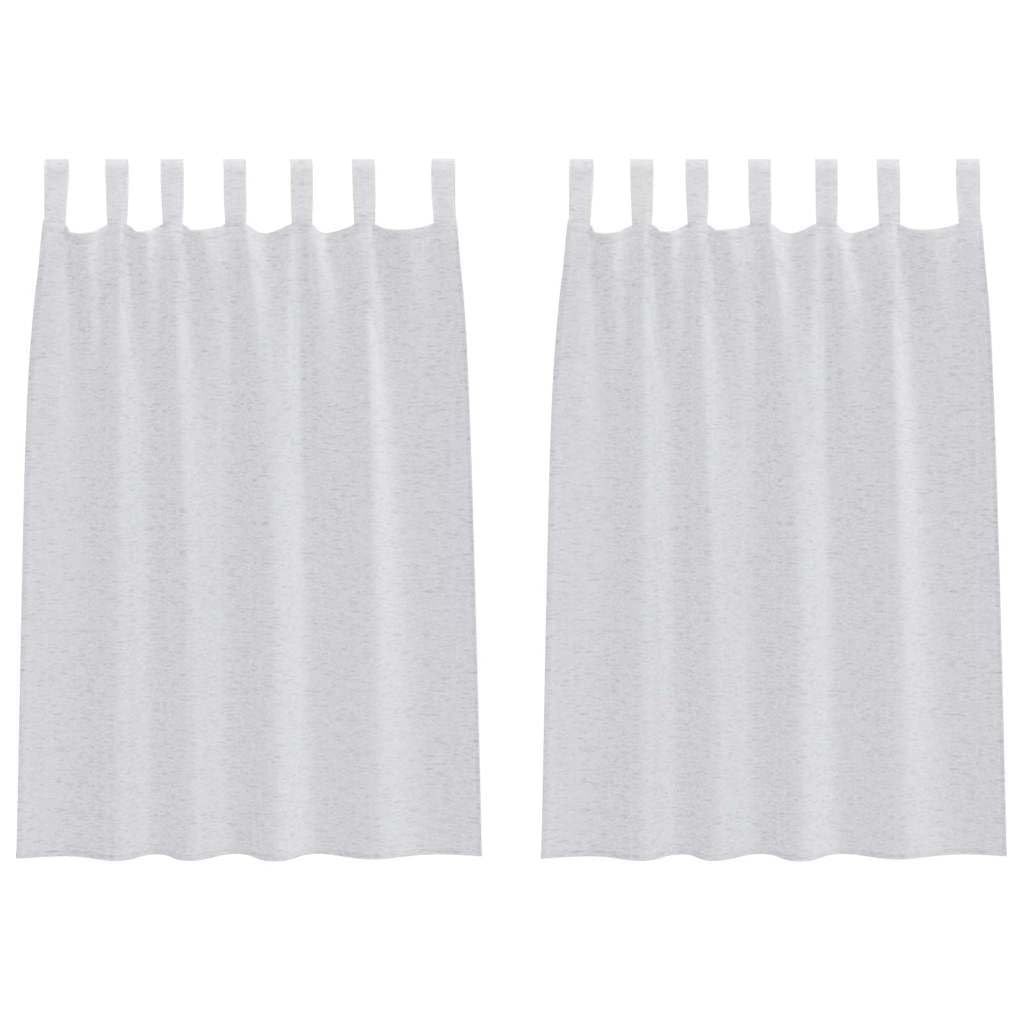 Rideaux voilages gris clair anti vis-à-vis lot de 2 rideaux polyester 140x140