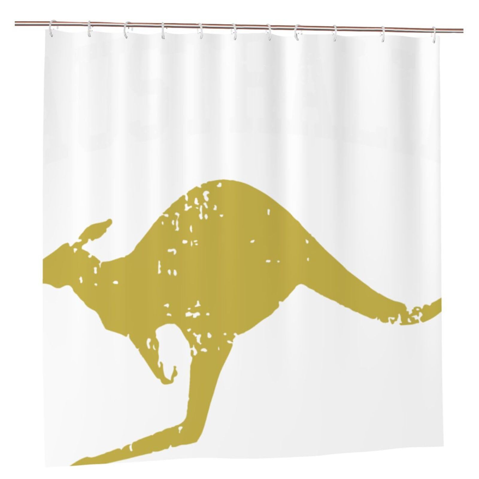 Oudrspo Australia Kangaroo Unique Designer Artwork Shower Curtain 72x72 Inch - Polyester Bathroom Decor with Metal Grommets