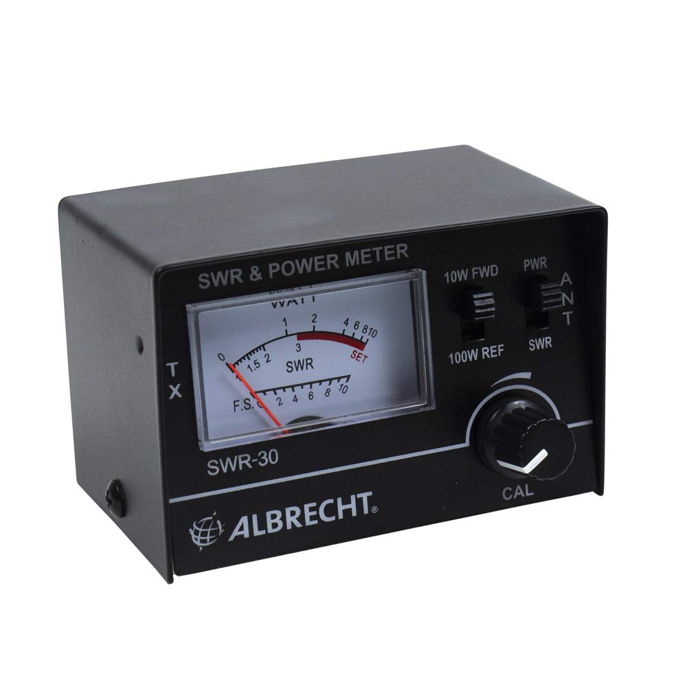 Albrecht Wattmètre ROS-mètre SWR 30, Mesure de Calibrage d'Antenne, Gamme de Fréquences 3,5-50 MHz, ROS 1:1-1:3, Impédance 50 Ohm, Dimensions 85 x 55 x 30 mm