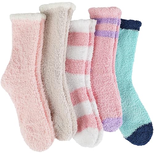 Image of Fuzzy Socks Fluffy Thick Warm Winter Soft Cozy Plush Sleep Home Fleece Cabin Soft House Socks for Women Men