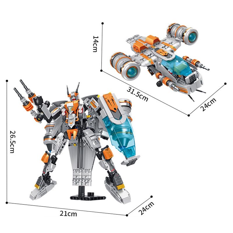 Image of SKY LINE OCEAN 2-in-1 Space Plane Building Block Set (Model 9315), 692+ PCS Transforming Aircraft & Spacecraft Kit, STEM Construction Toy Gift for Kids & Teens | 5 Year Structural Warranty