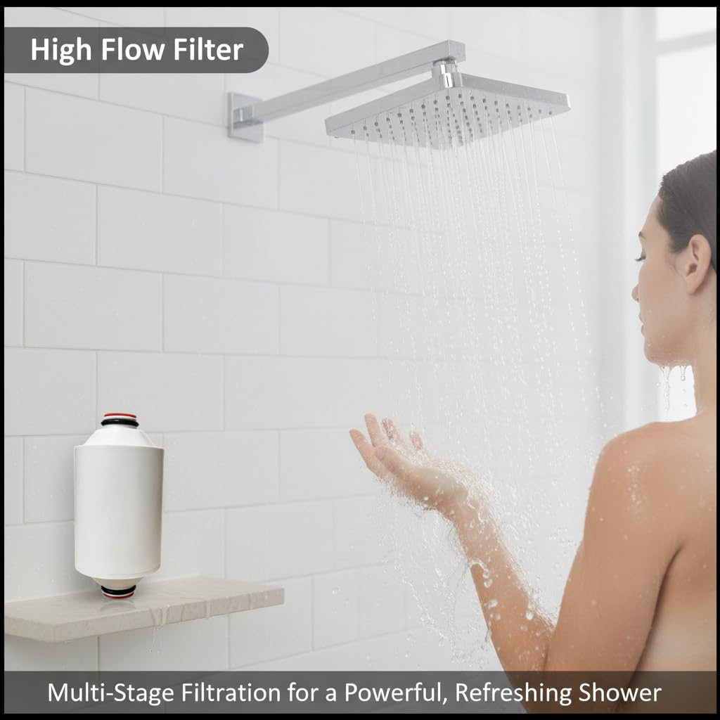 AWP175 Serie Duschfilter Ersatz kompatibel mit Philips AWP1775CH AWP1775WH AWP1775BK/37 Duschkopffilter, hohe Ouput-Filtration, Verbesserung der Wasserqualität (2)