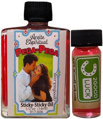 Sticky-Sticky, Spiritual Oil with 1 Dram Perfume Set for Magic and Rituals. Pega-Pega Aceite Espiritual para Rituales Y Magia.