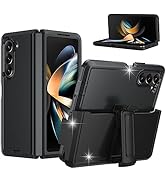 Miimall Kompatibel mit Samsung Galaxy Z Fold 5 Hülle, Fold 5 Hülle mit Ständer [Back Cover Clamp ...