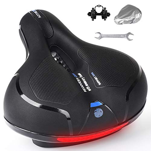 Pioneeryao Bike Seat Comfort Memory Foam Waterproof Bike Cushion with Dual Shock Absorbing Balls Bicycle Seat with Reflective Tape Universal Fit for Exercise and Outdoors Blue1