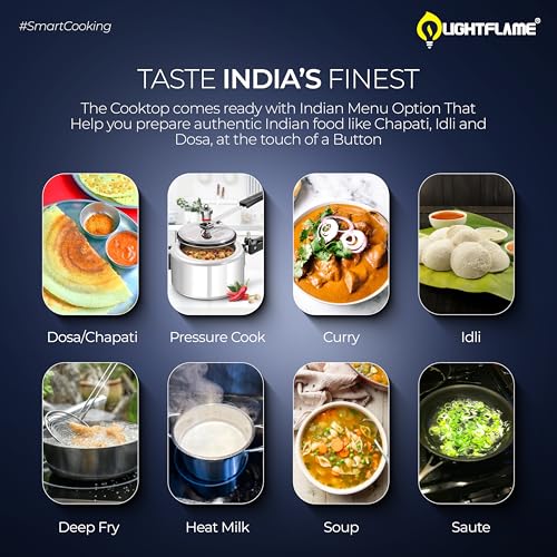 Image of Aera X13 Induction Cooktop 2100W|8 Preset Menu|Full Microcrystalline Glass|Feather push Buttons |Overheat Protection & Auto Turn-Off, Radiant,Black