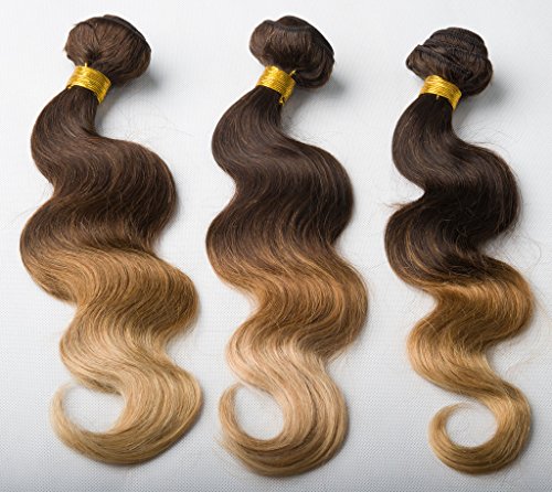 7A Brazilian Virgin Body Wave Ombre Weave Hair Three Tone Color 100G/Bundles Ombre 4/30/27# 3Pcs Lot Body Wave Brazilian Ombre Human Hair Bundles Extensions (161820)