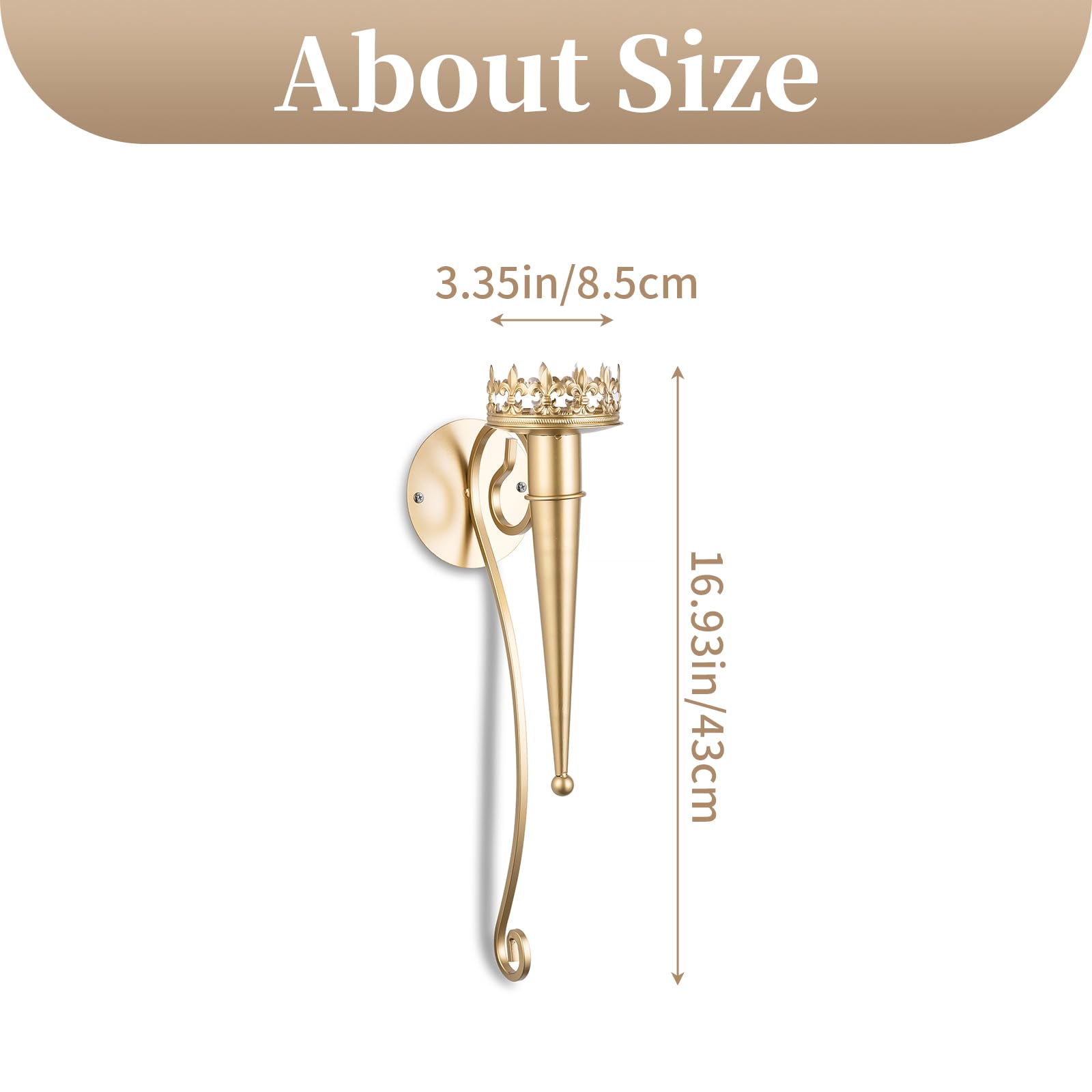 Sziqiqi Kerzenhalter Wand- Wandkerzenhalter Gold Hängende Kerzenständer Stumpenkerzen Wanddeko Metall für Wohnzimmer Schlafzimmer Kamin Badezimmer