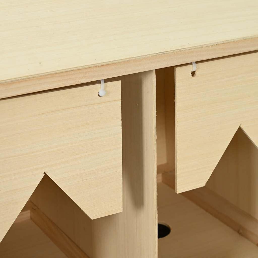 Nido de pollo con 3 compartimentos de madera maciza de pino 96 x 40 x 45 cm para grandes especies de aves de corral con base extraíble y percha plegable para facilitar la limpieza y el uso