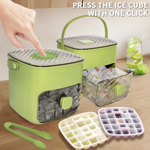 Molde para cubitos con 2 bandejas y contenedor de hielo miniatura 4