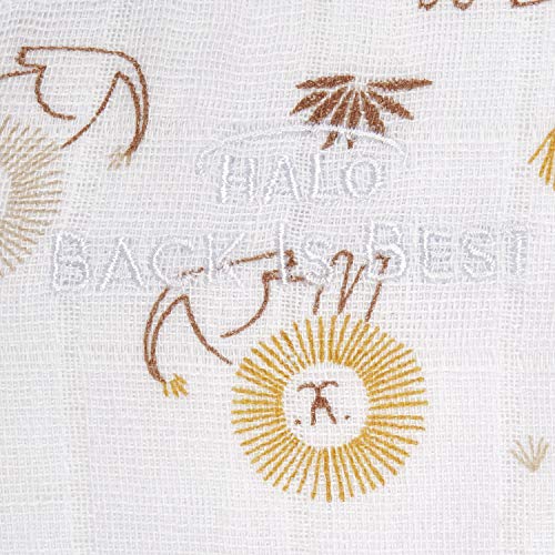 Image of HALO 100% Cotton Sleepsack Swaddle, 3-Way Adjustable Wearable Blanket, TOG 1.5, Lions, Small, 3-6 Months