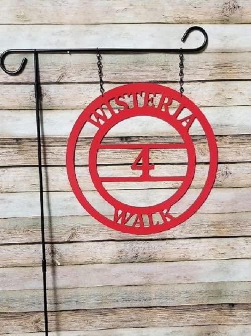 PK Décor Metal ACM Address Plaque for Home, Street Name Sign, 12 inch, Apartment Number Sign, Unit Numbers, Wreath Accessory, Vestibule, QUICK
