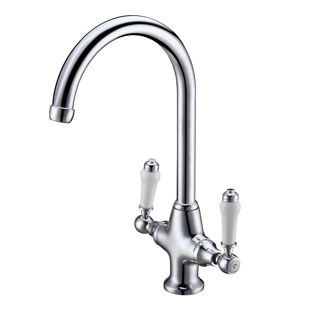Jt Pickfords Chrome Home Standard Otra Traditional Kitchen Tap | Swivel Spout Sink Monoblock Mixer | Polished
