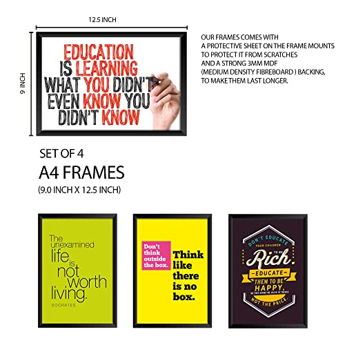 Image of PAPER PLANE DESIGN Motivational Quotes Framed Wall Paintings - Inspiring Quotes Frames For Office And Home Decor set of 8 (9 x 12.5 Inches ; 18 x 12.5 Inches). (D)