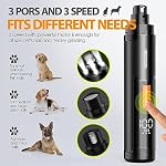IREDOON Dog Nail Grinder Upgraded - Professional 3-Speed Super Quiet and Low Vibration Electric Pet Nail Grinder with 4 LED Lights - Painless Paws Grooming & Smoothing for Small to Large Dogs (Black)