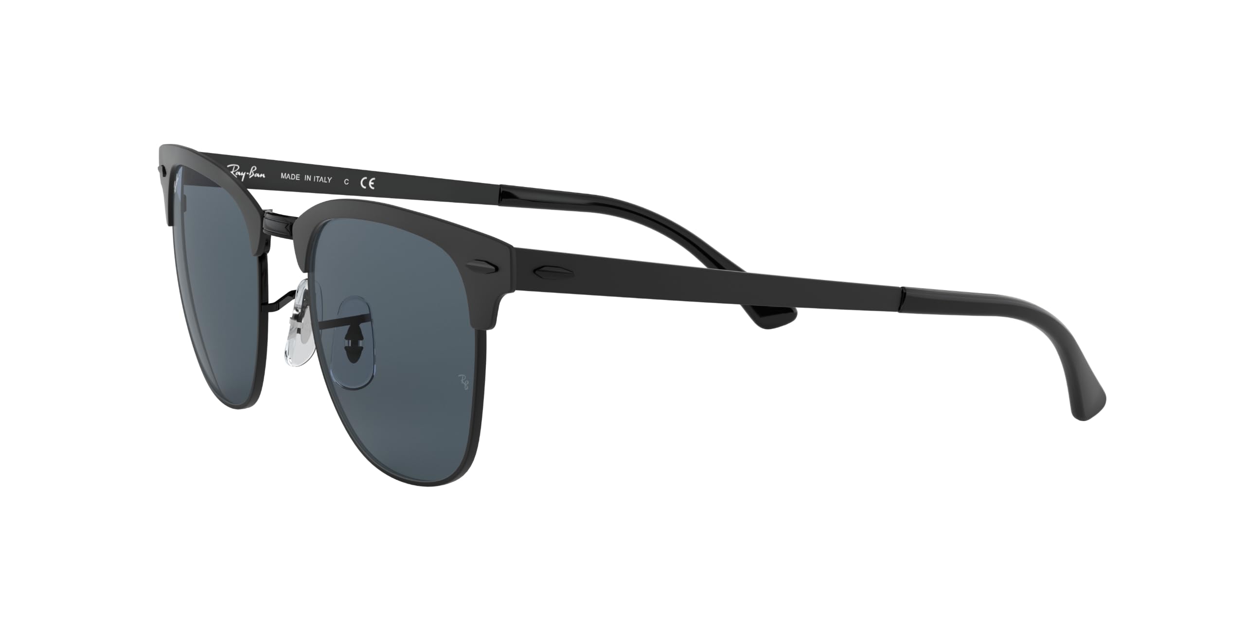 Ray-Ban Metal Clubmaster Sunglasses in Matte Black Blue RB3716 186/R5 51