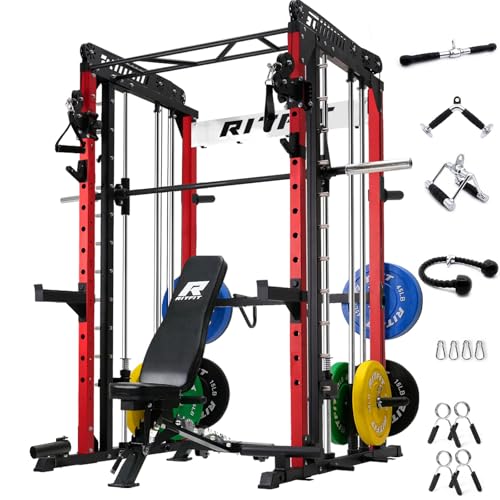 Image of RitFit M1 Pro Smith Machine Cable Crossover Power Cage Home Gym