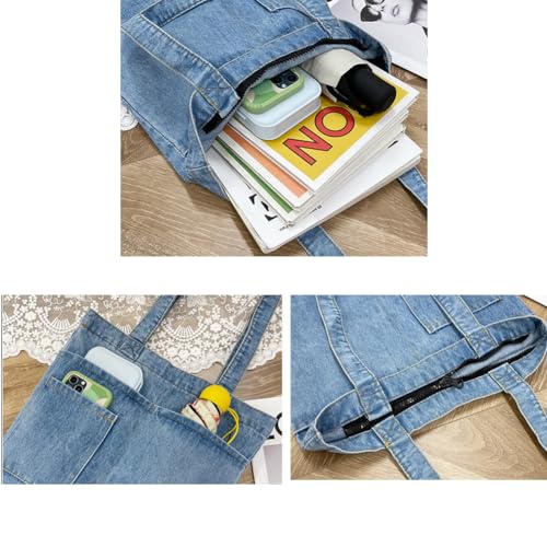 Image of Farm4Far Women Denim Bow-tie Tote Shoulder Sling Hand Bags