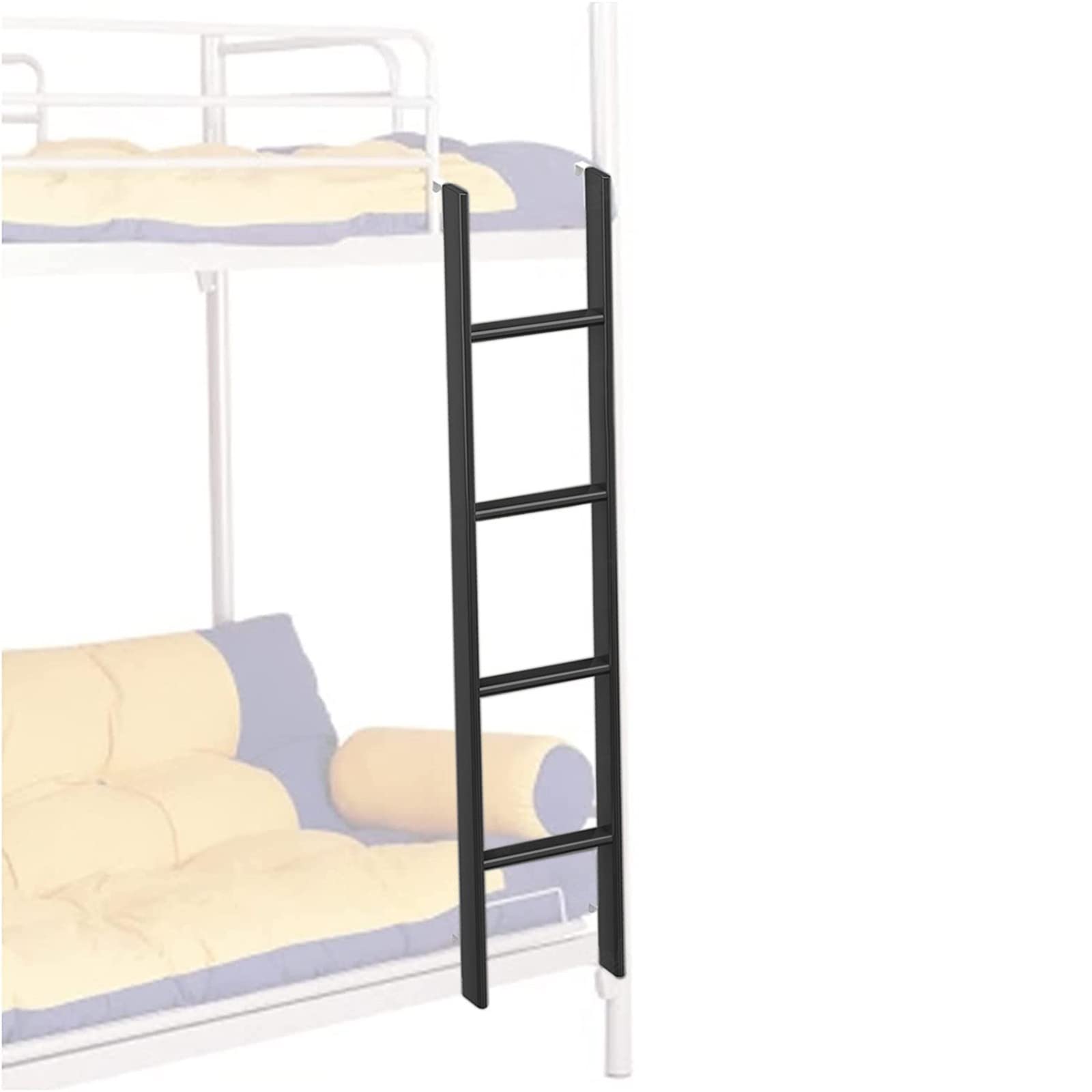GJMSSMY Replacement Bunk Bed Ladder, Metal RV Bunks Ladder for Home Loft Doom Room & Bedroom, Hook-on Climb Ladders, Easy to Install (Color : Black, Size : 1.5m/59 Inch)