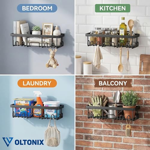 Image of 5-Pack Rustproof Stainless Steel Shower Caddy Set- No Drill Adhesive Bathroom Organizer, Space-Saving Shower Shelves for Apartment Essentials, Bathroom /Kitchen Storage Home Decor (5pcsCaddy)