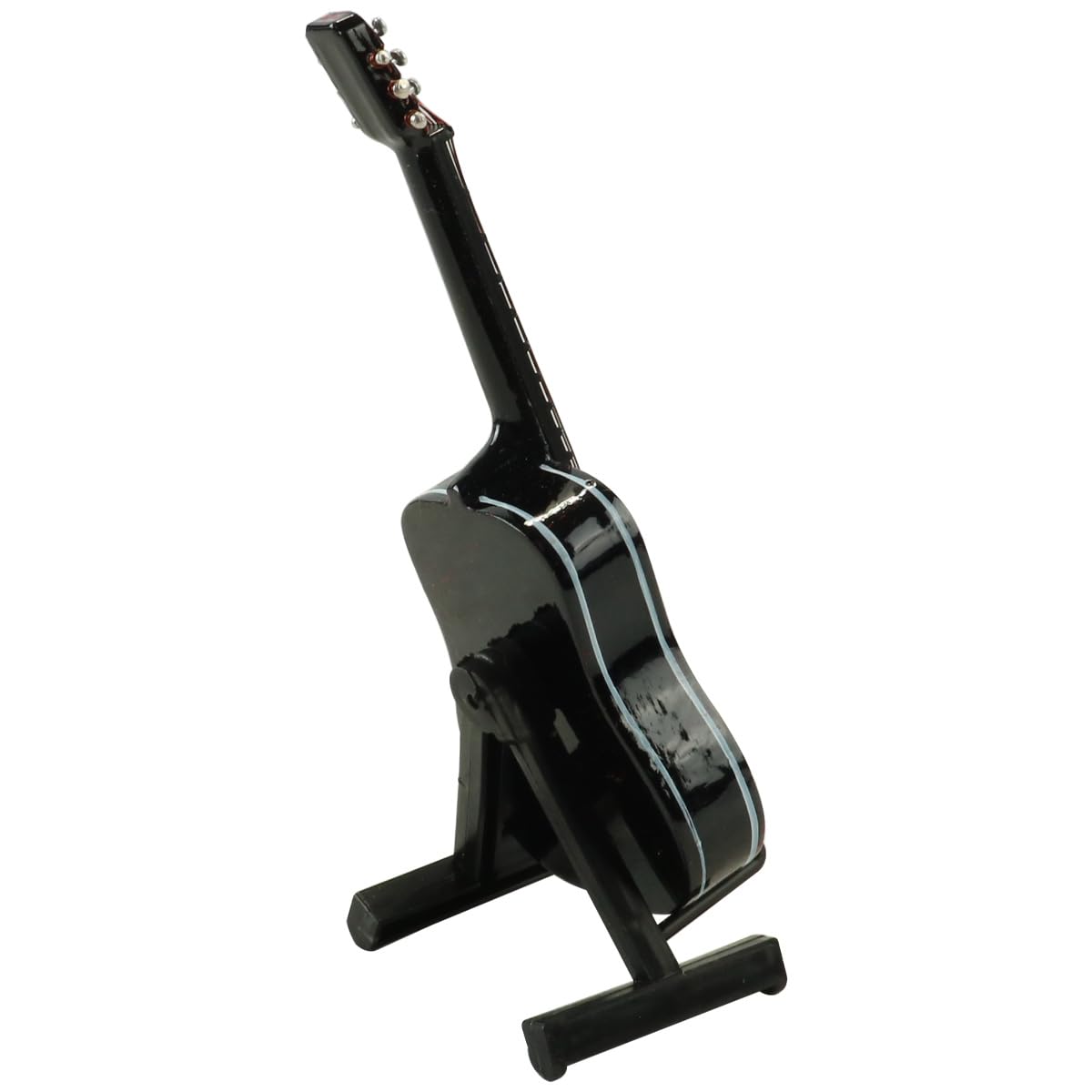 Tiardey Guitare Miniature en Bois - Modèle 10 cm - Mini Guitare avec Support et étui - Modèle Instrument de Musique - Décoration d'intérieur - 4