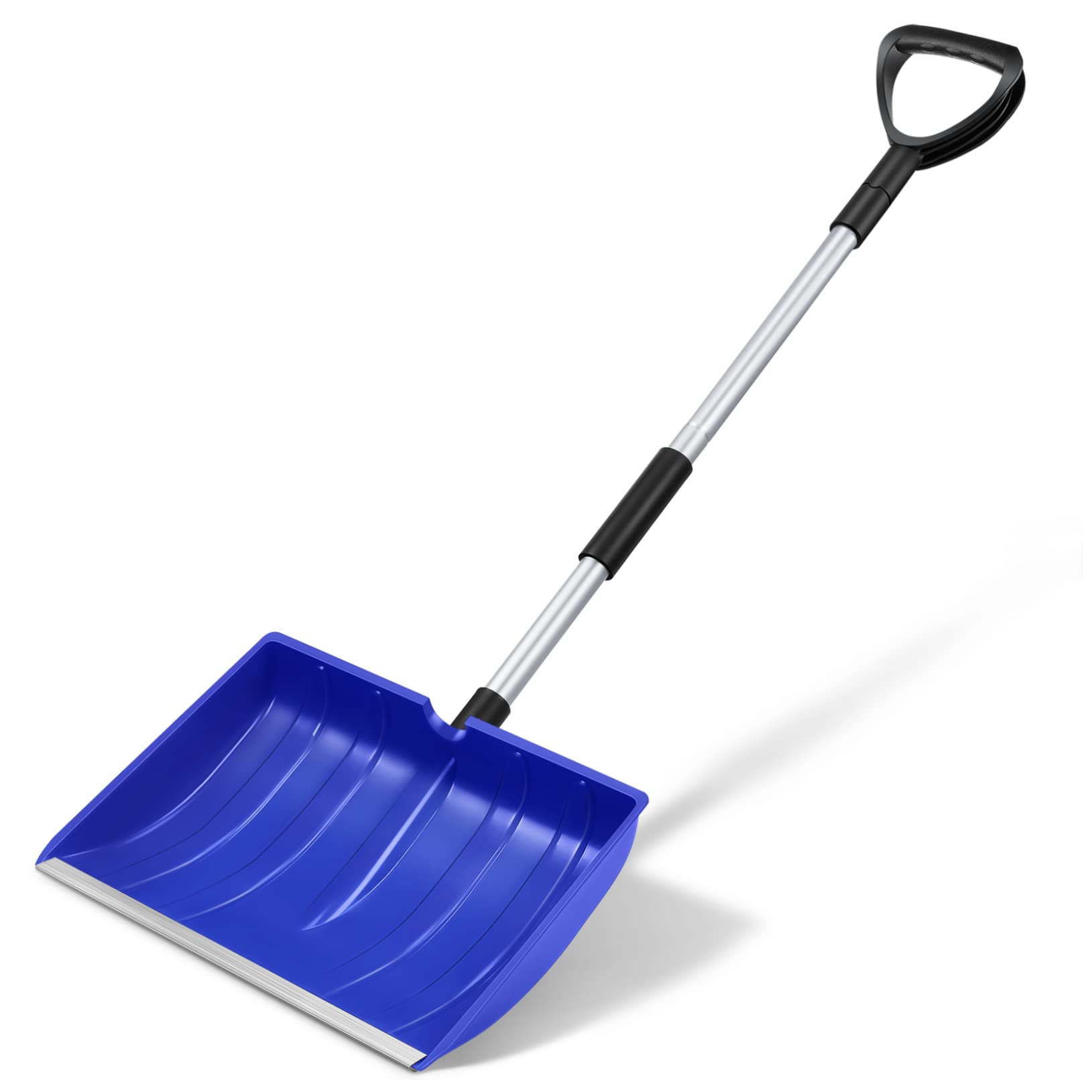 BESPORTBLE Pelle à Neige Réglable avec Manche Aluminium Outil De Déneigement Amovible pour Nettoyage Neige Et Dégivrage Bleu