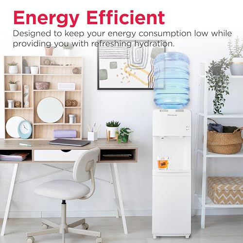 Frigidaire EFWC498, Top Load Hot & Cold Water Cooler Dispenser for Home, Garage, Dorm, RV & Cottage, 3 and 5 Gallon Bottles, 11" D x 11.5" W x 36" H, White - image 7