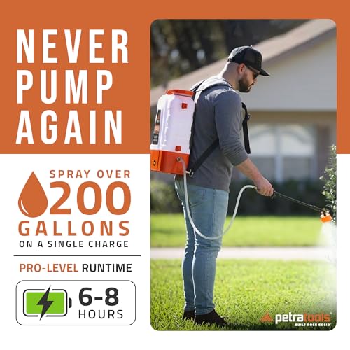 Image of PetraTools HD4000 Battery Powered Backpack Sprayer, 6 Hr Runtime, 6 Nozzles