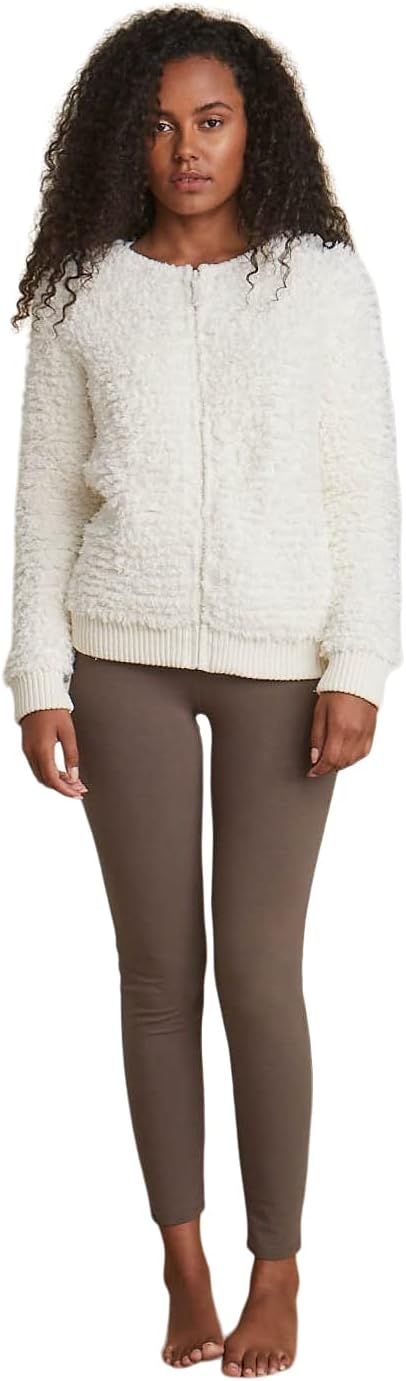 Barefoot Dreams CozyChic Loop Fringe Jacket, Zip Jacket for Women, Long Sleeve Sweater with Zip-Up Design