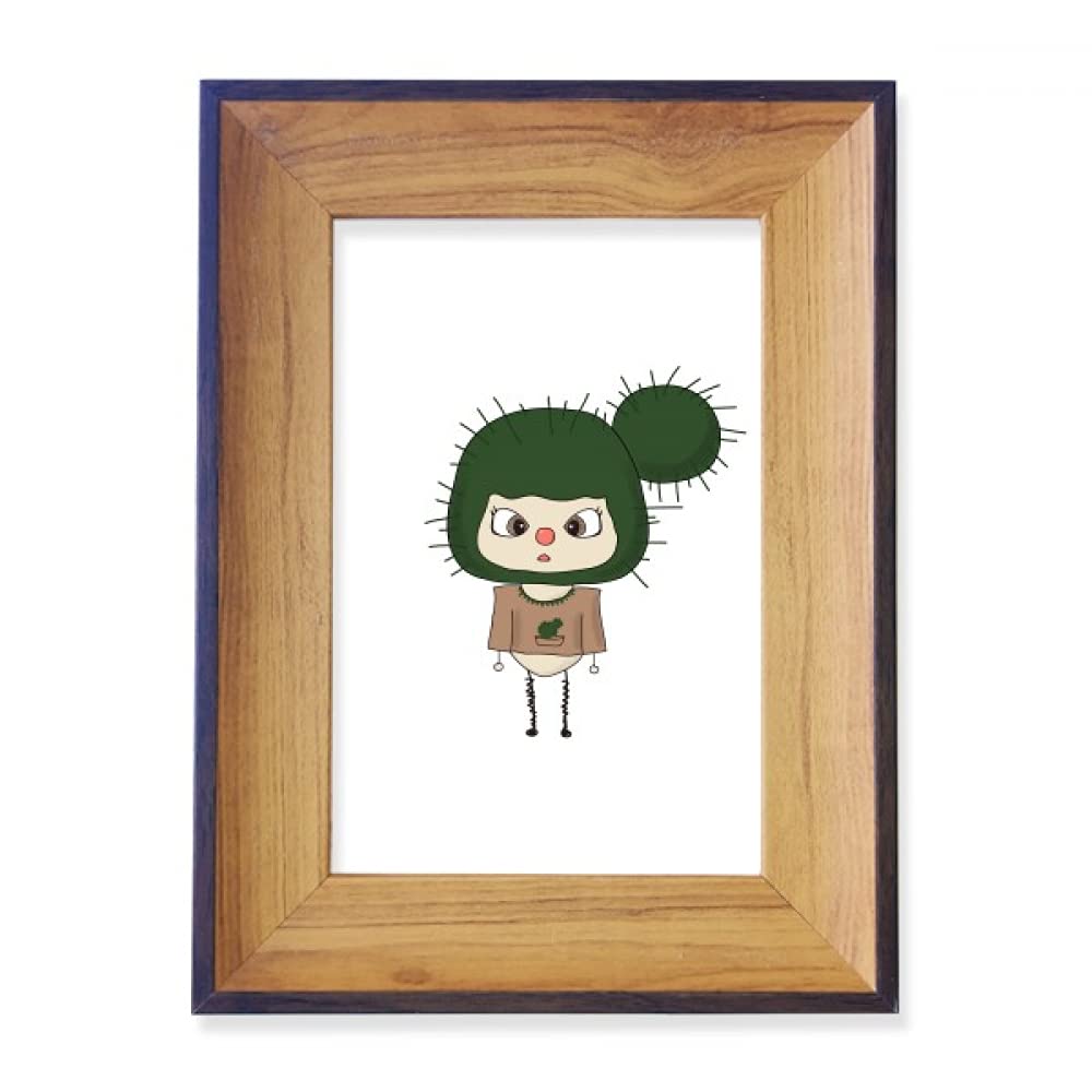 Cadre photo cactus vert et sable dynamique pour bureau et salon